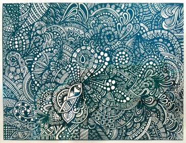 Detailed Hand-Drawn Pattern
(teal foil)
Background